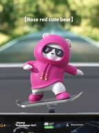 Cute Cartoon Bear Car Skateboard Decoration | Dashboard Ornament