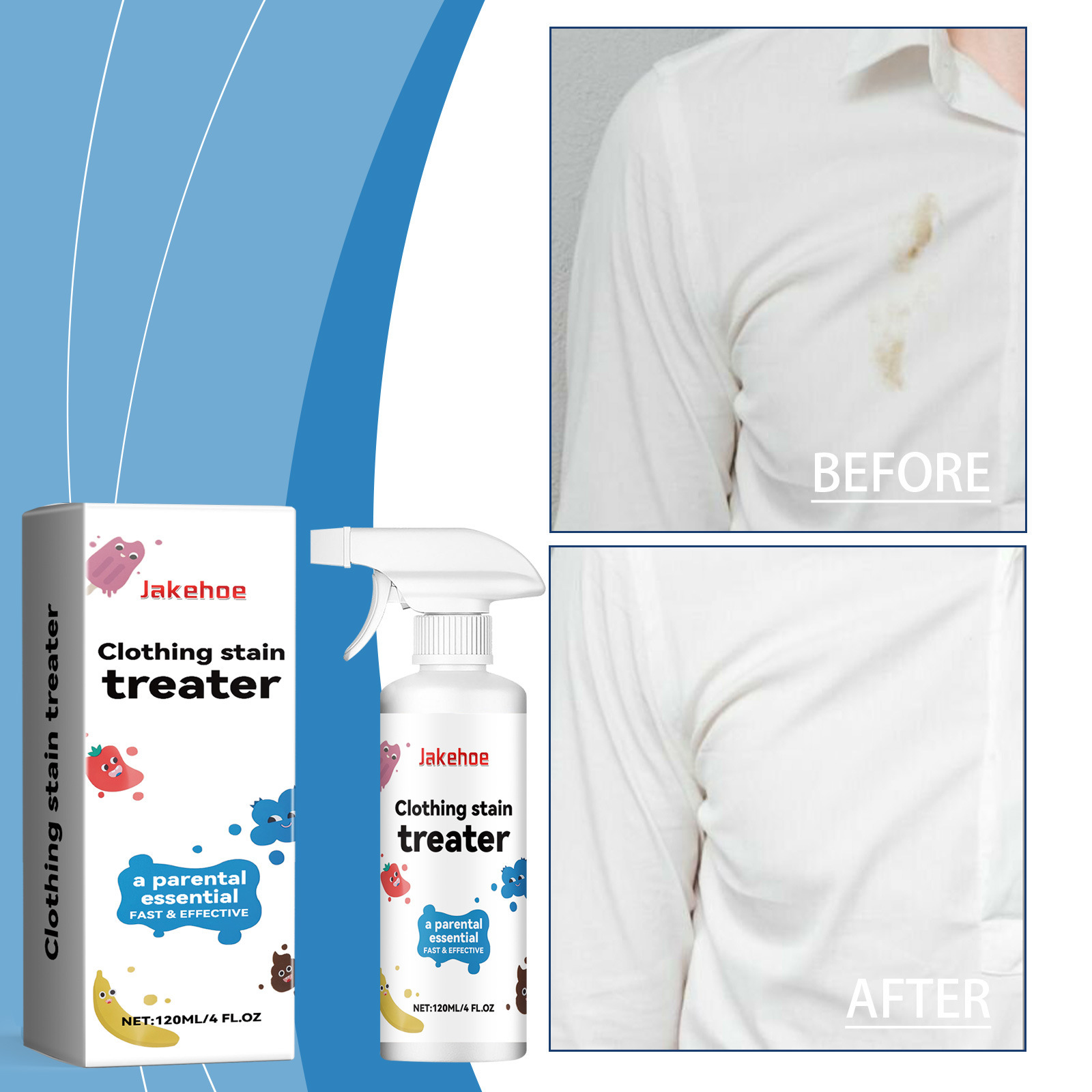 Jakehoe Clothing Stain Treater Spray – 120ml | Fast & Effective
