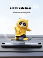 Cute Cartoon Bear Car Skateboard Decoration | Dashboard Ornament