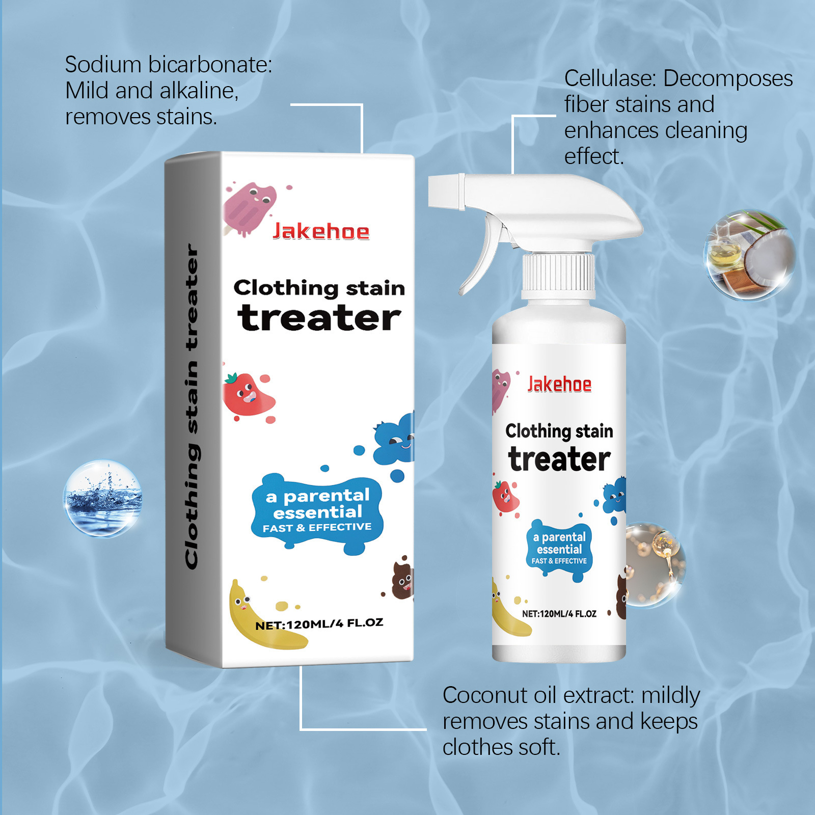 Jakehoe Clothing Stain Treater Spray – 120ml | Fast & Effective