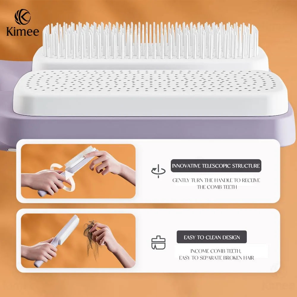 Self-Cleaning Hair Brush - Effortless Detangling and Shine