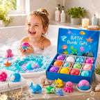 Bath Bomb Gift Set for Kids 12Pack with Ocean Toys | Natural, Skin-Friendly & Fun