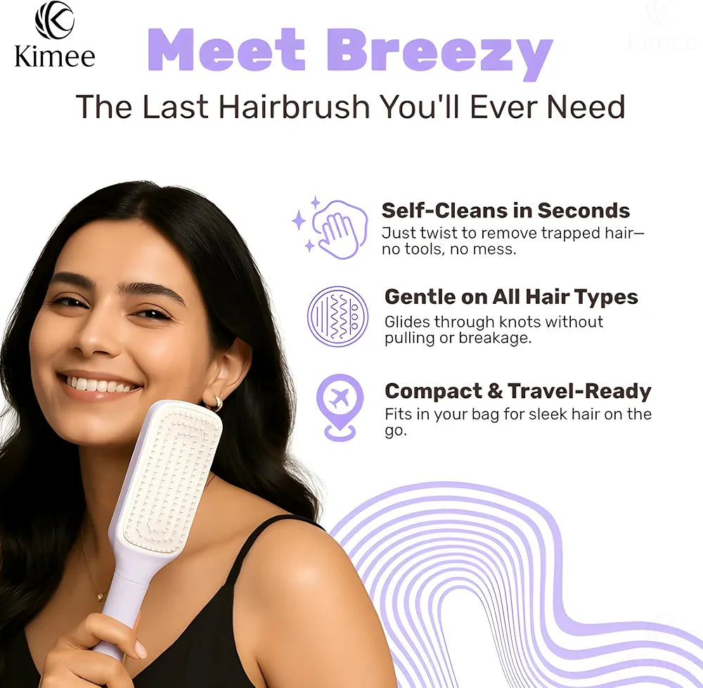 Self-Cleaning Hair Brush - Effortless Detangling and Shine