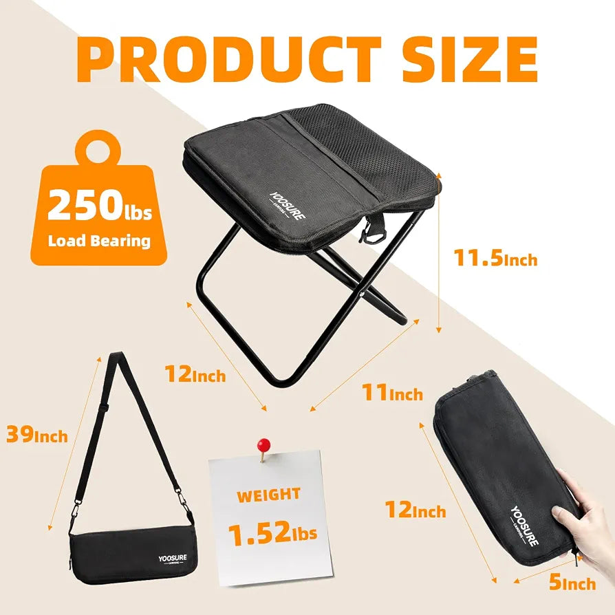 Folding Stool Bag – 2-in-1 Portable Camping Seat with Carry Bag