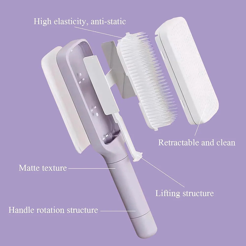 Self-Cleaning Hair Brush - Effortless Detangling and Shine