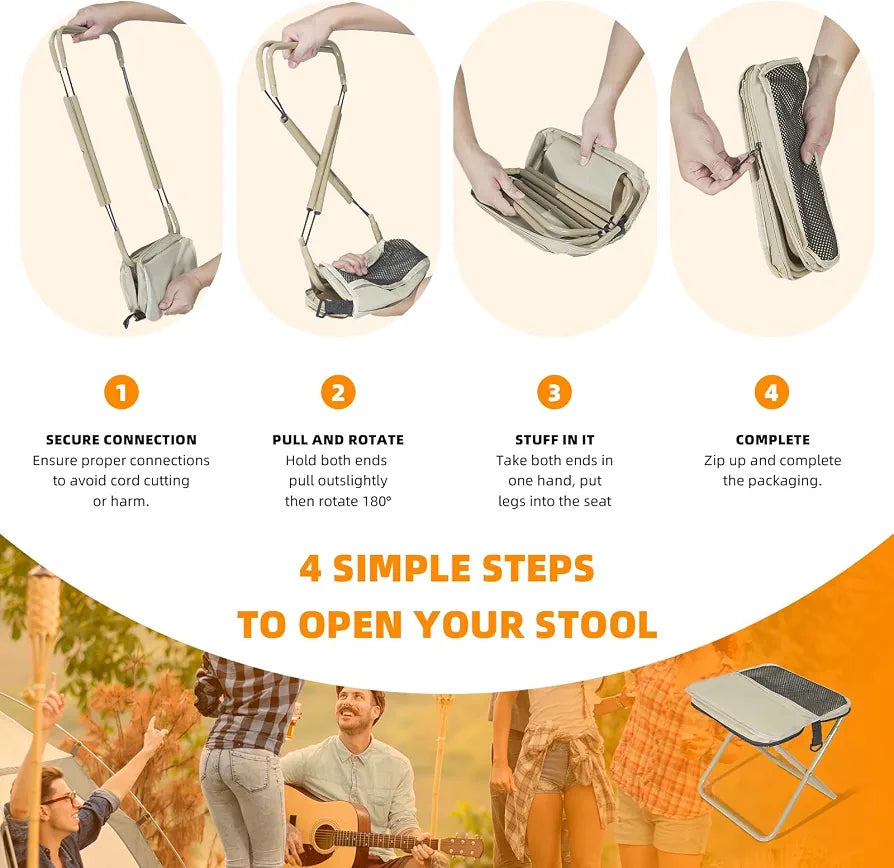 Folding Stool Bag – 2-in-1 Portable Camping Seat with Carry Bag