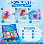 Bath Bomb Gift Set for Kids 12Pack with Ocean Toys | Natural, Skin-Friendly & Fun