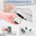 3-in-1 Portable Car Vacuum Cleaner with Blower, USB Rechargeable, Black, Wireless Handheld Mini Design, Strong Suction, Washable HEPA Filter for Car, Home, Travel