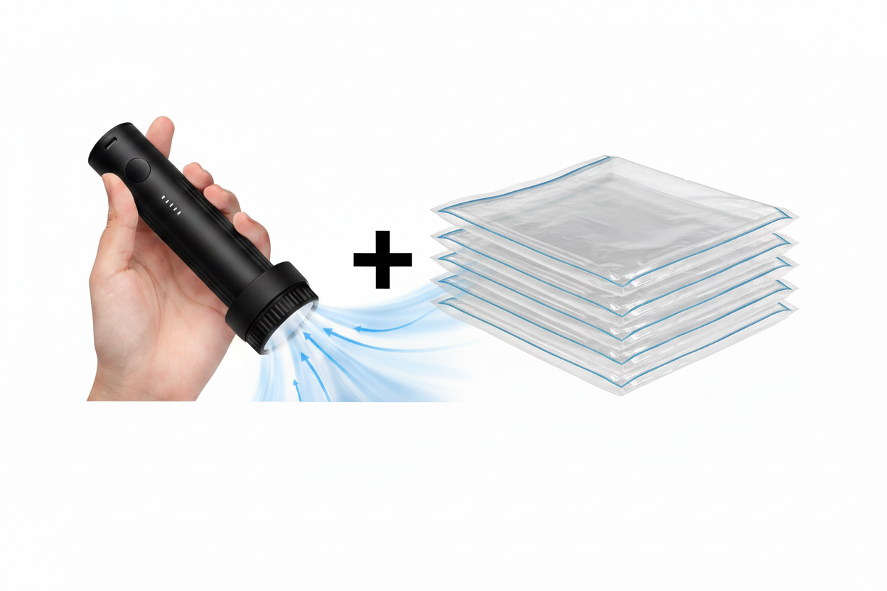 Mini Handheld Vacuum Sealer – Clothing & Storage Compression Device