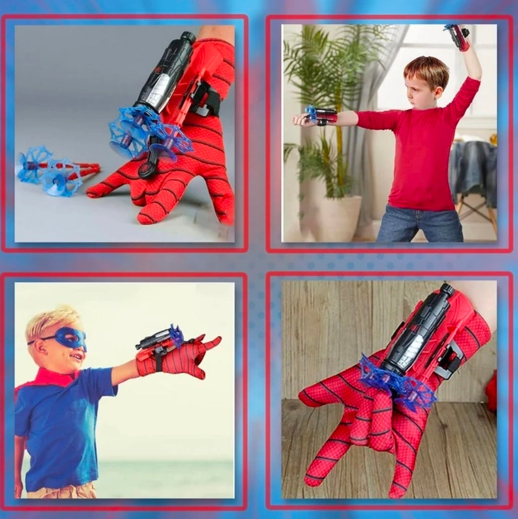 Spider Web Shooters Toy | Spiderman Launcher Wrist Toy Set (Red)