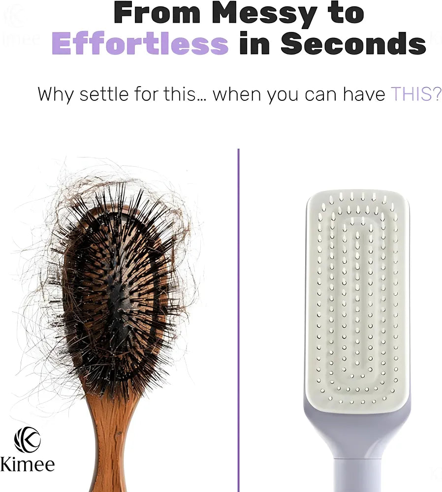 Self-Cleaning Hair Brush - Effortless Detangling and Shine