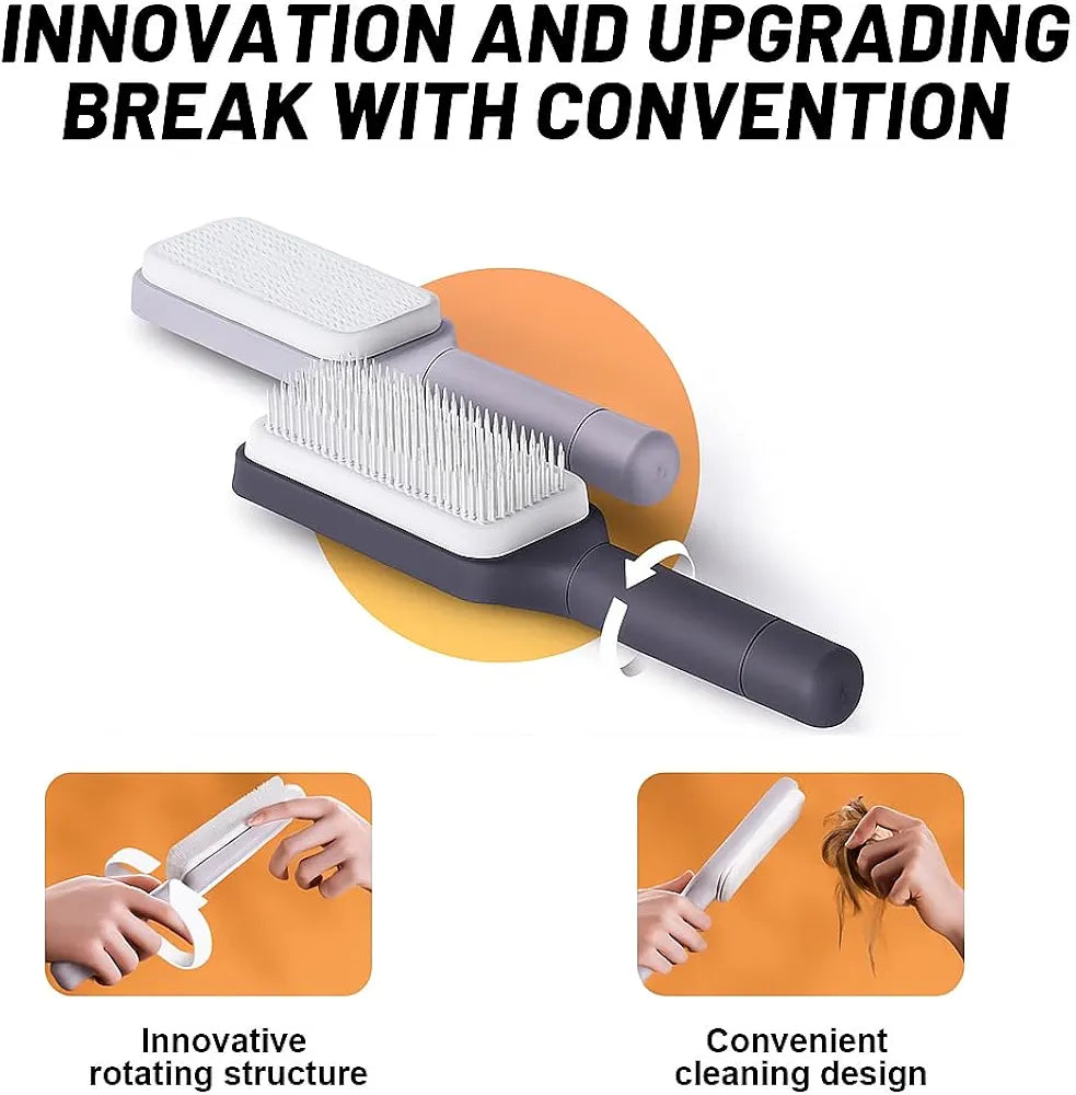 Self-Cleaning Hair Brush - Effortless Detangling and Shine