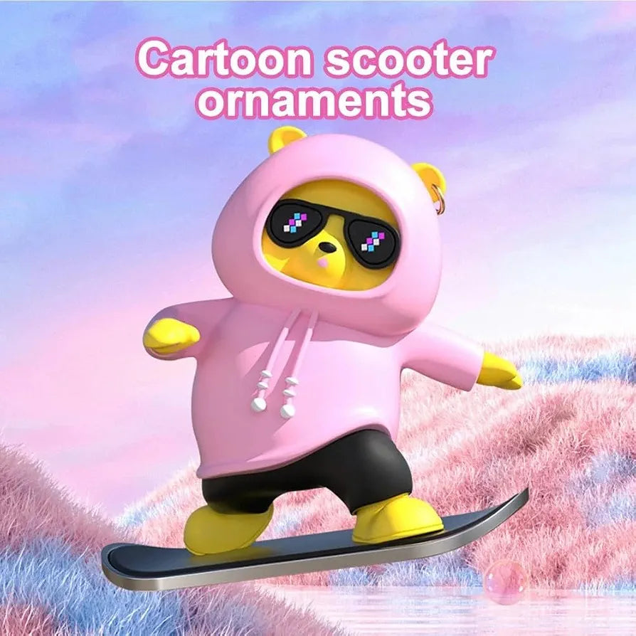 Cute Cartoon Bear Car Skateboard Decoration | Dashboard Ornament