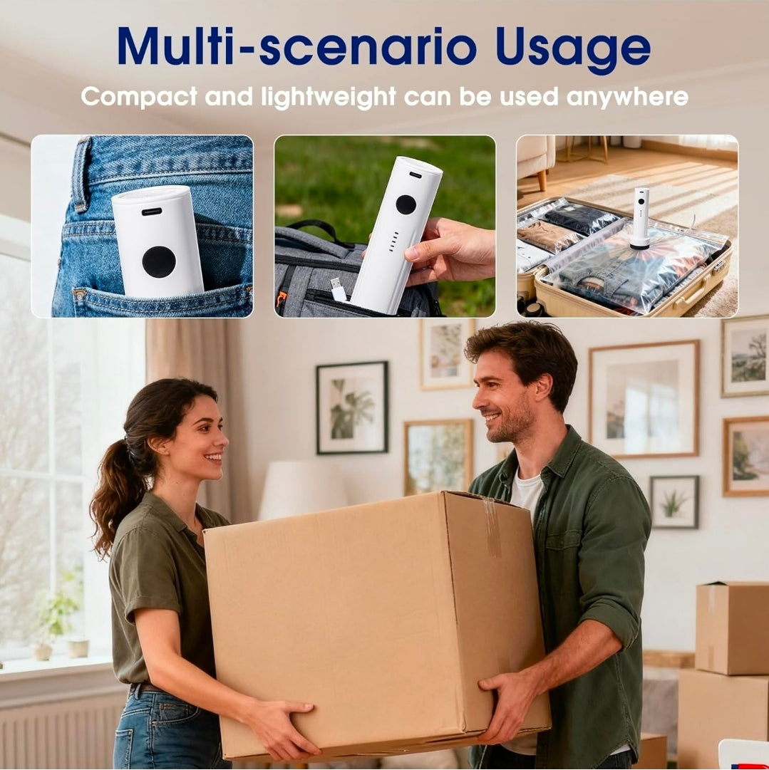 Mini Handheld Vacuum Sealer – Clothing & Storage Compression Device