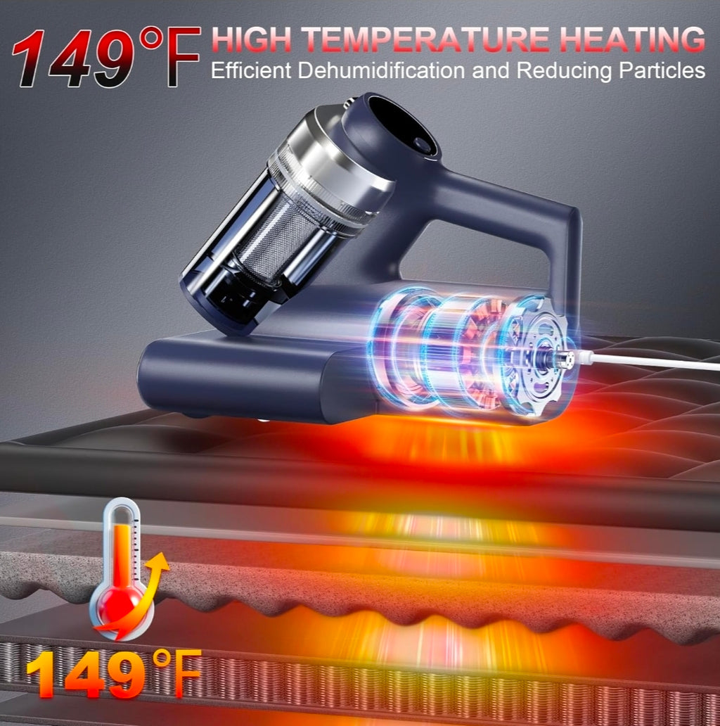 Cordless Bed Vacuum Cleaner | UV Sterilization & HEPA Filter Mattress Cleaner