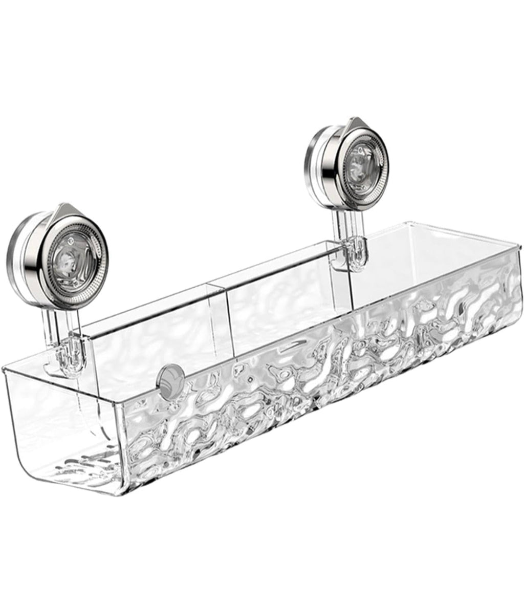 Punch-Free Bathroom Shelf with Suction Cups – No Drilling Required